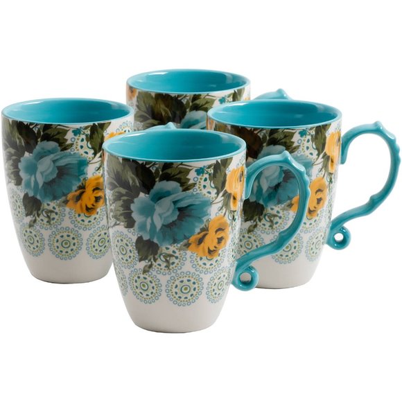 Pioneer Woman 4-Piece 26-Ounce Latte Mug Set - Picture 2 of 3